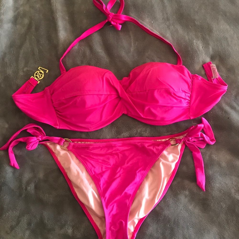Pink Victoria’s Secret swimsuit